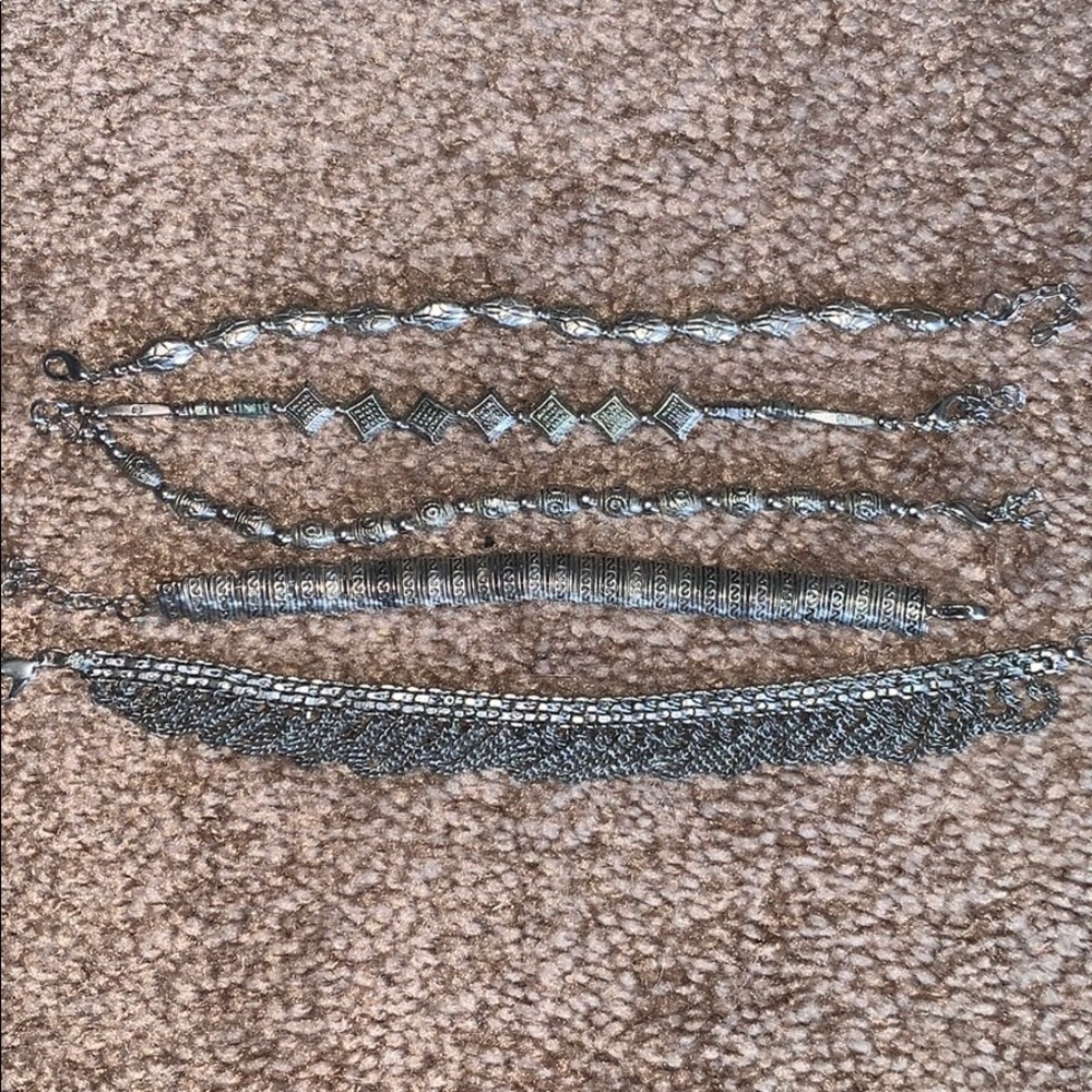 Set of 5 Bohemian Sterling silver bracelets